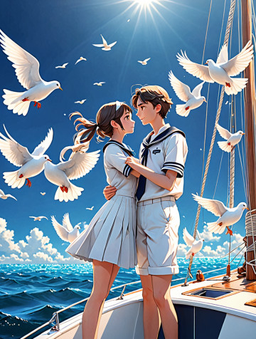 小白鸽请往海上飞